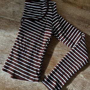 Striped Brown and White Long Sleeve Top